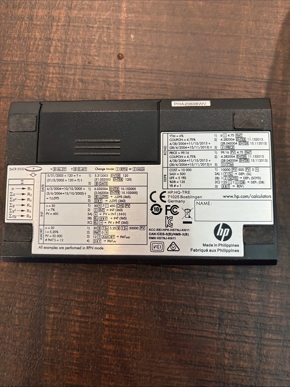 HP 12c Platinum Financial Calculator - Excellent Condition - Tested & Working